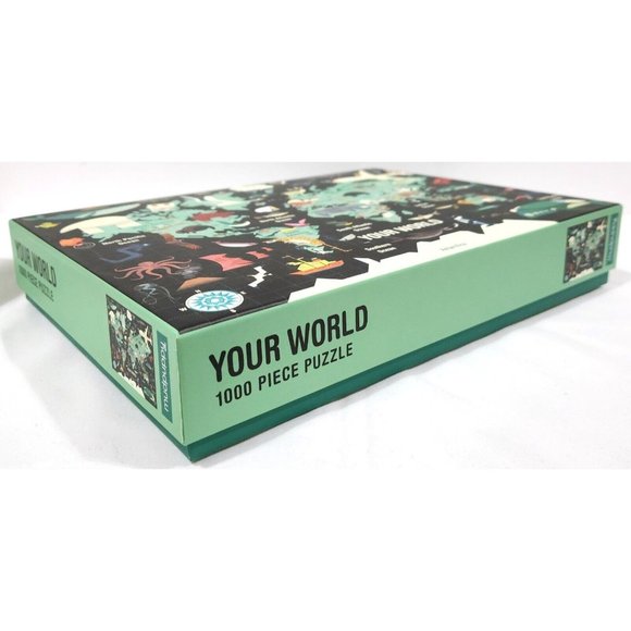 Mudpuppy YOUR WORLD 1000 pieces Jigsaw Puzzle COMPLETE 27x20" world map animals - Picture 10 of 12
